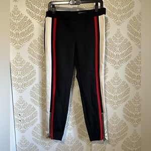 McQueen black cigarette trouser w stripe